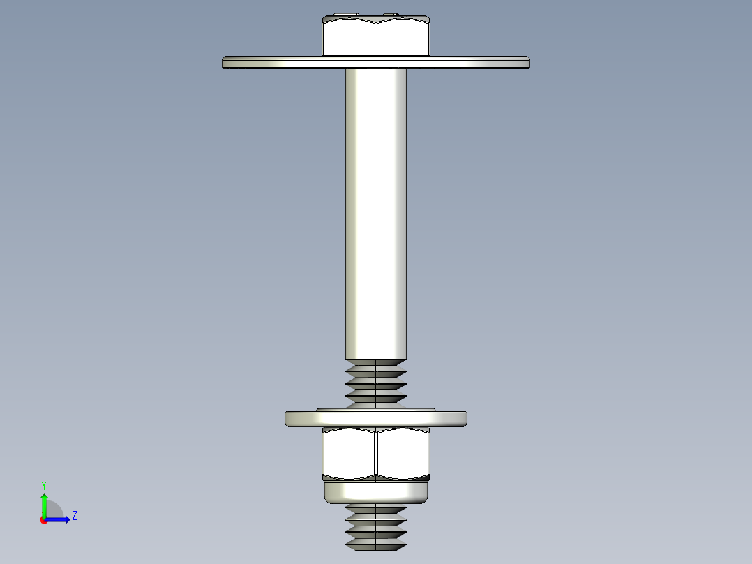 紧固件-IGES 0.2500 Hex Bolt-01左视图