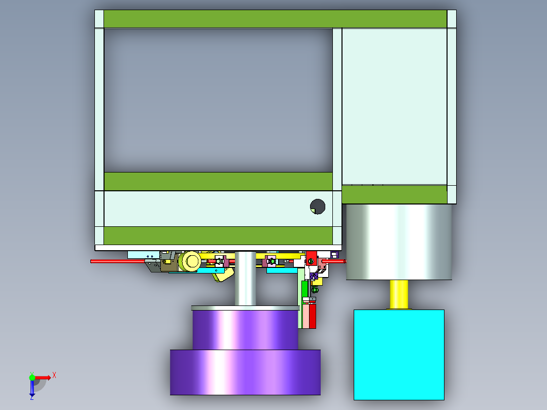 自动铆接螺丝螺帽C型环的机器俯视图