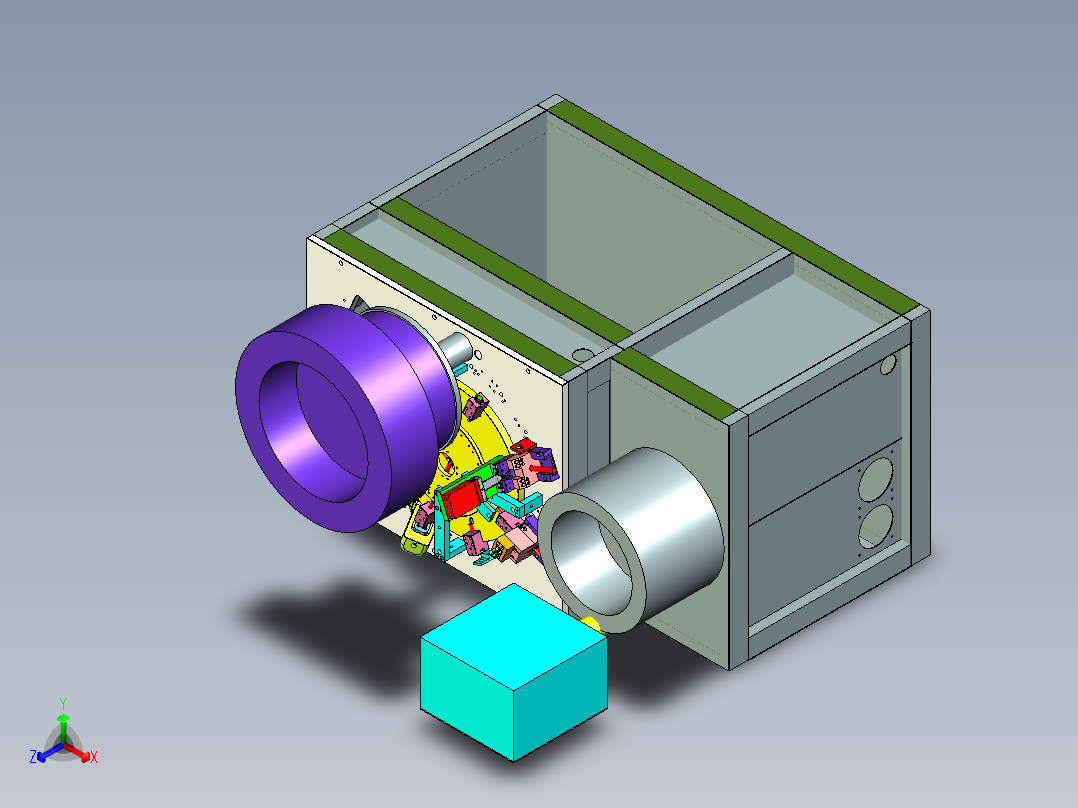 自动铆接螺丝螺帽C型环的机器正等轴测图