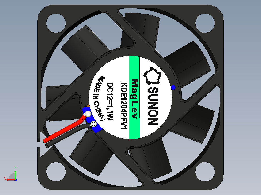 轴流风扇40x40x10mm后视图