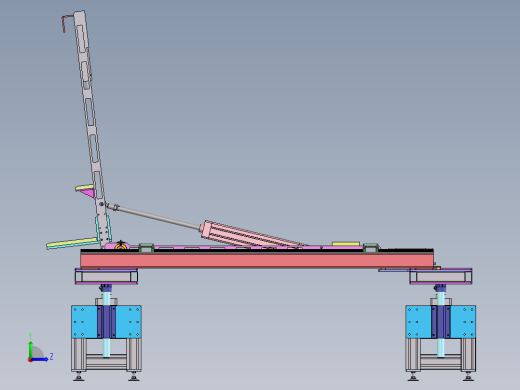 气缸驱动90度98寸电视立直机（sw16可编辑+工程图）