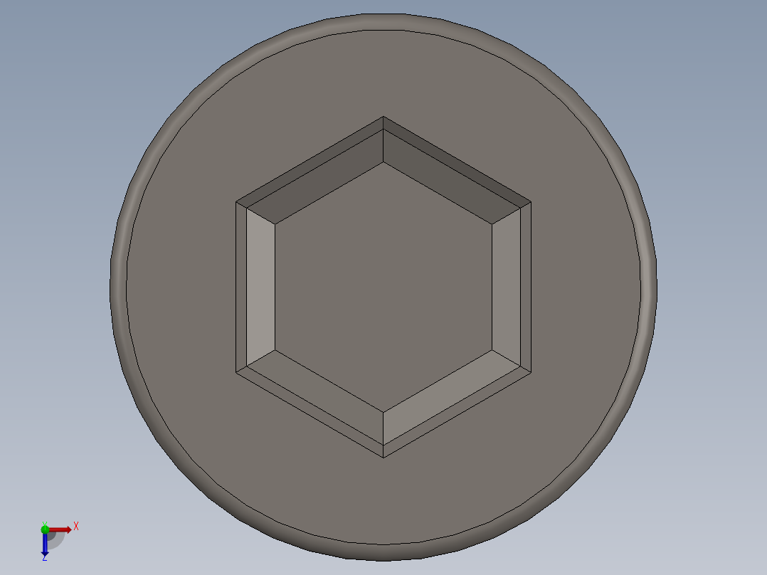 Screw_DIN_912_M6x130_A2.SLDPRT公制内六角螺钉俯视图