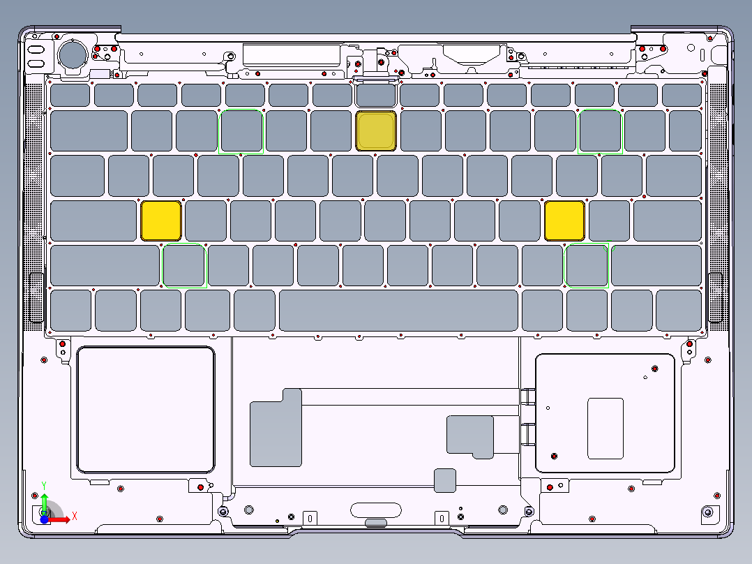 笔记本C壳攻牙程序模型前视图