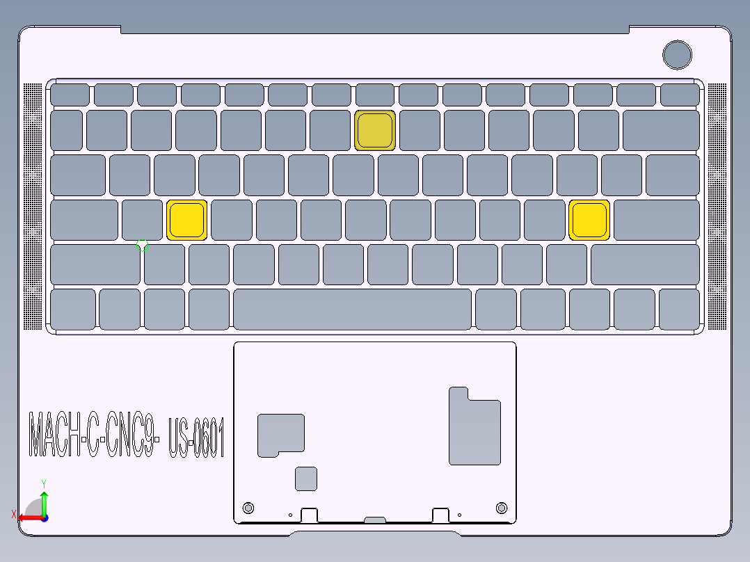 笔记本C壳攻牙程序模型后视图