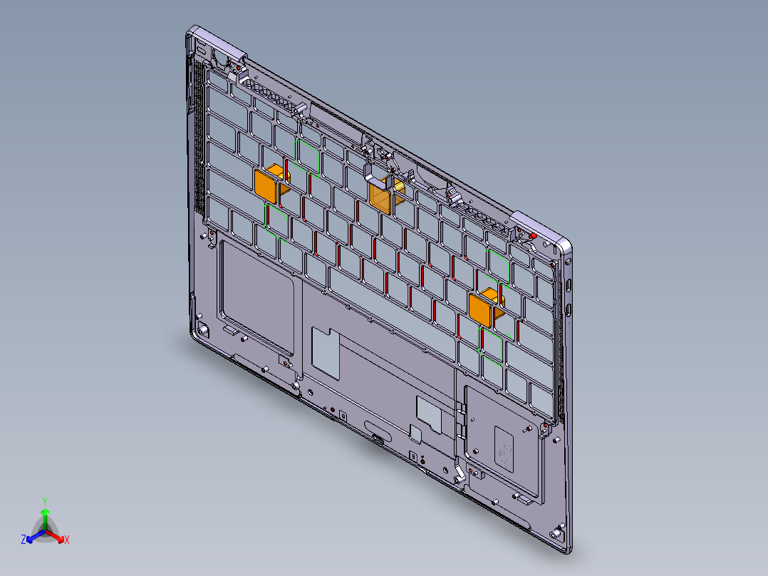 笔记本C壳攻牙程序模型正等轴测图