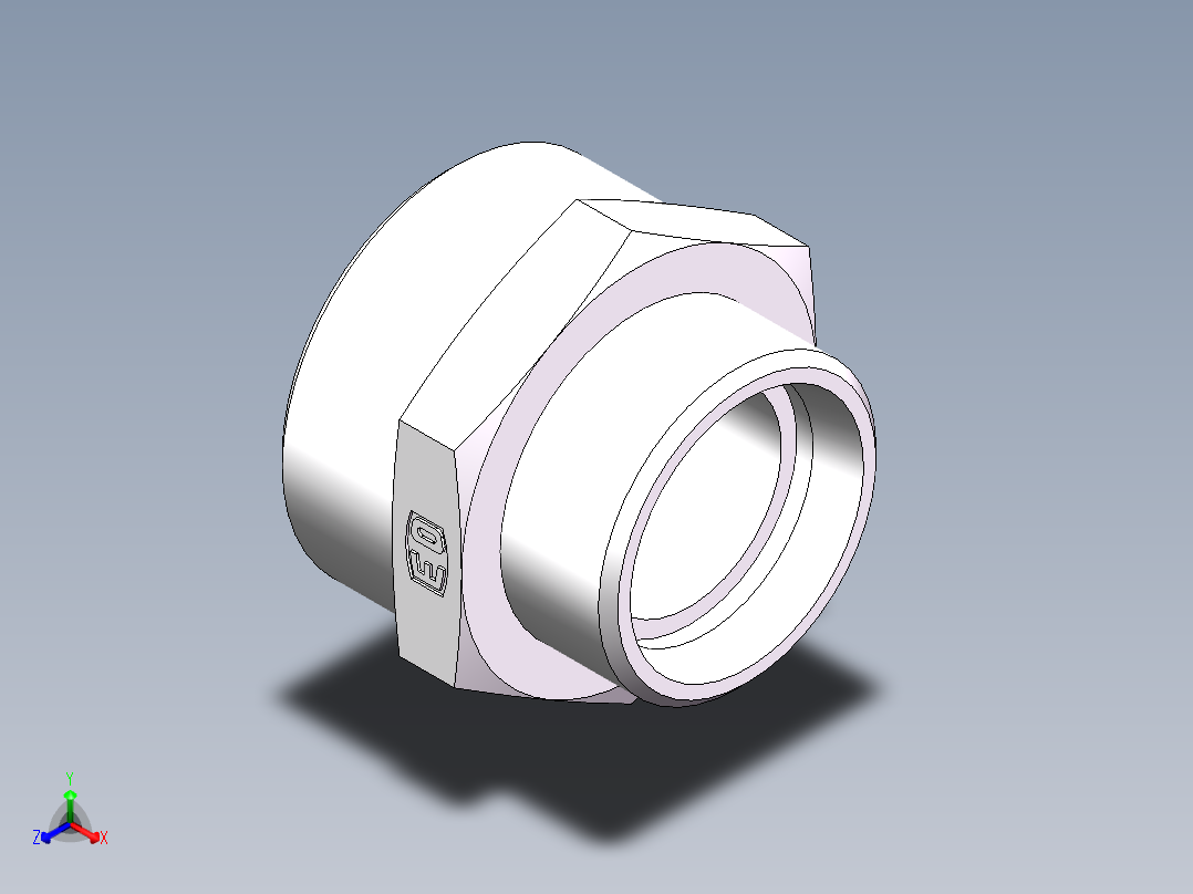 直通变径-GR、1C-36-45正等轴测图
