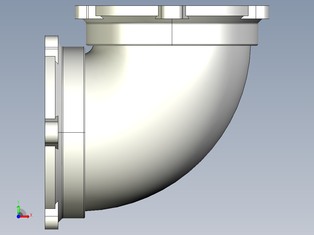 B型90°弯头前视图