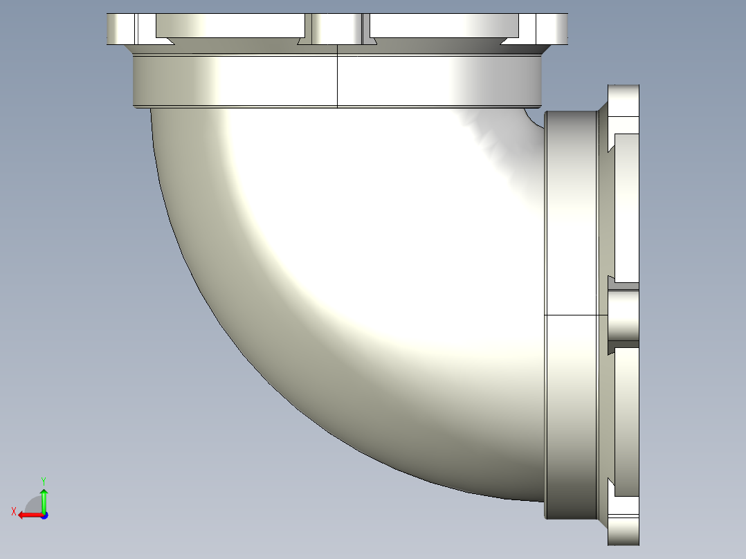B型90°弯头后视图
