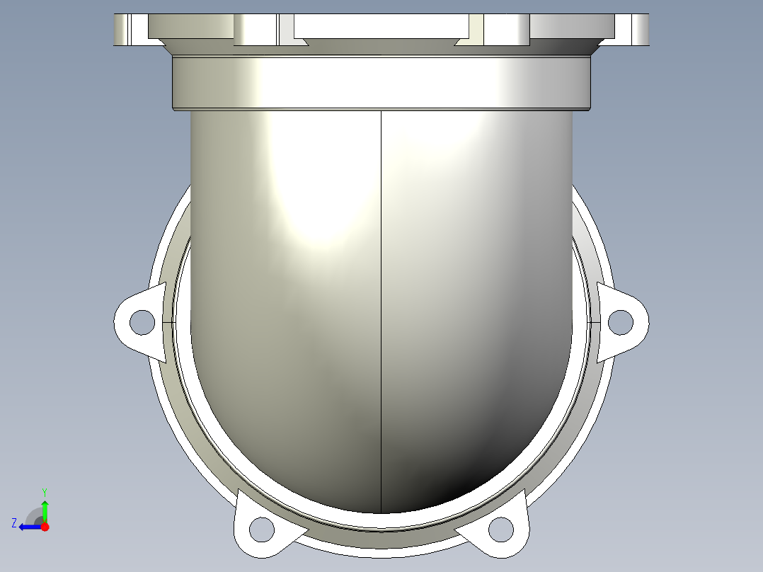 B型90°弯头右视图