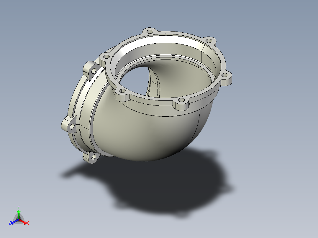 B型90°弯头正等轴测图