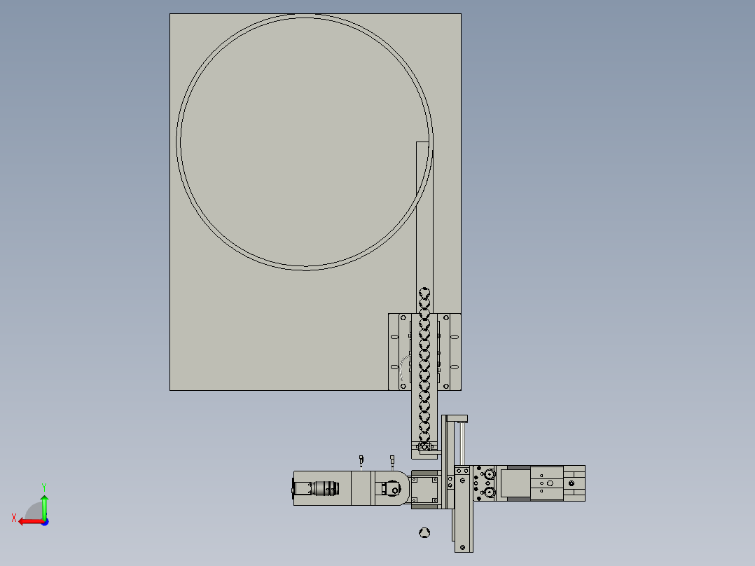 旋转坡道出料与检测总成后视图