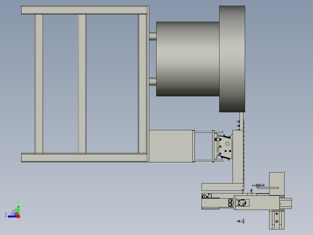 旋转坡道出料与检测总成右视图