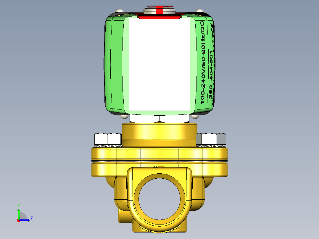 电磁阀 100-240 交流直流左视图