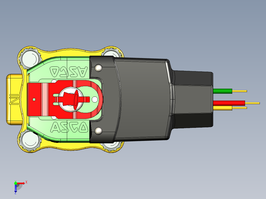 电磁阀 100-240 交流直流俯视图