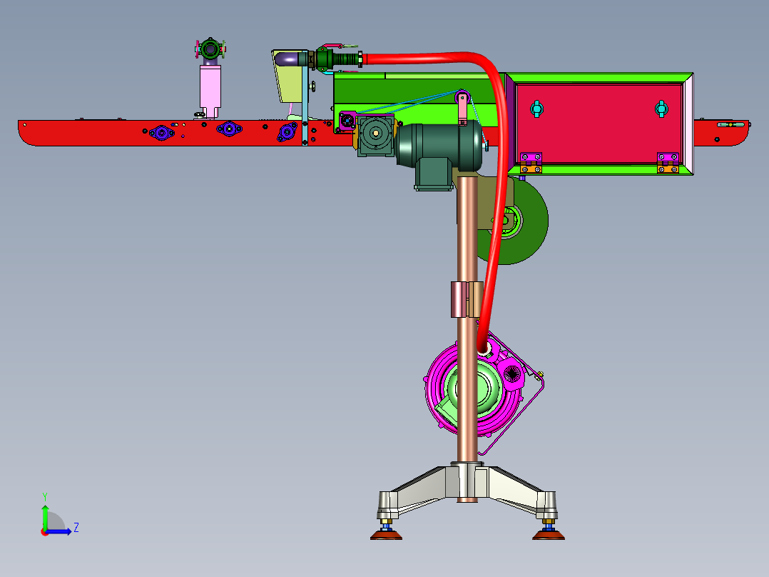 注塑机专用排料输送带左视图