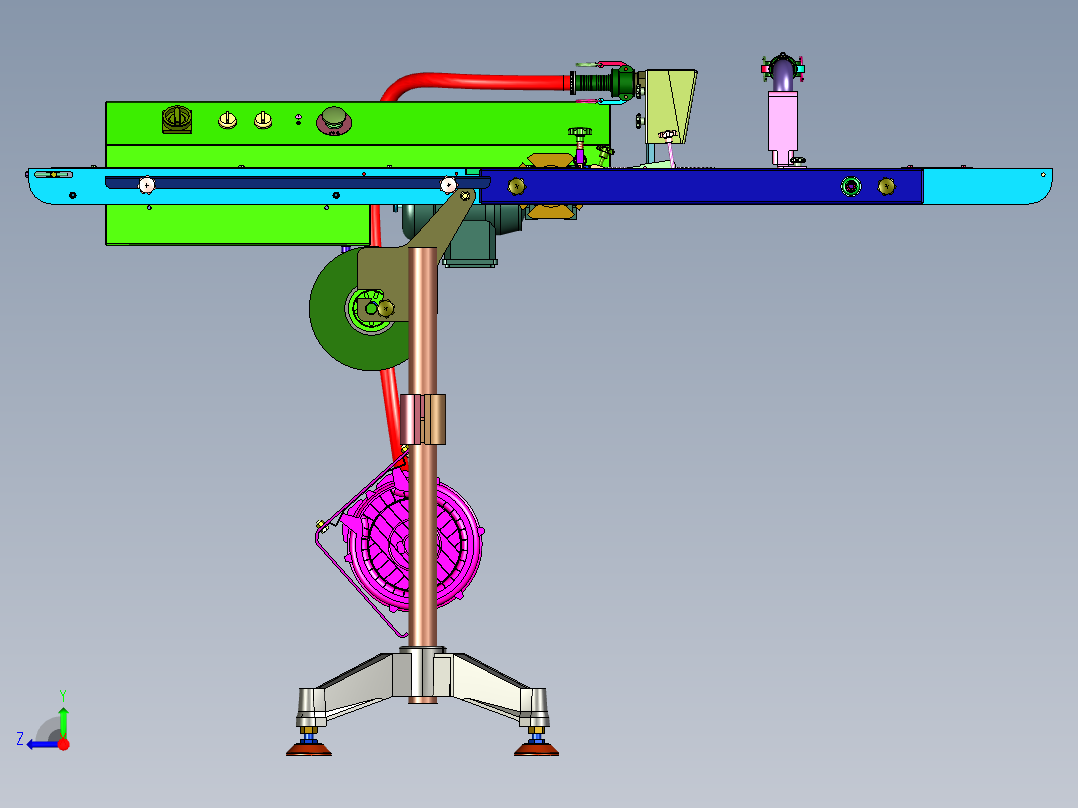 注塑机专用排料输送带右视图