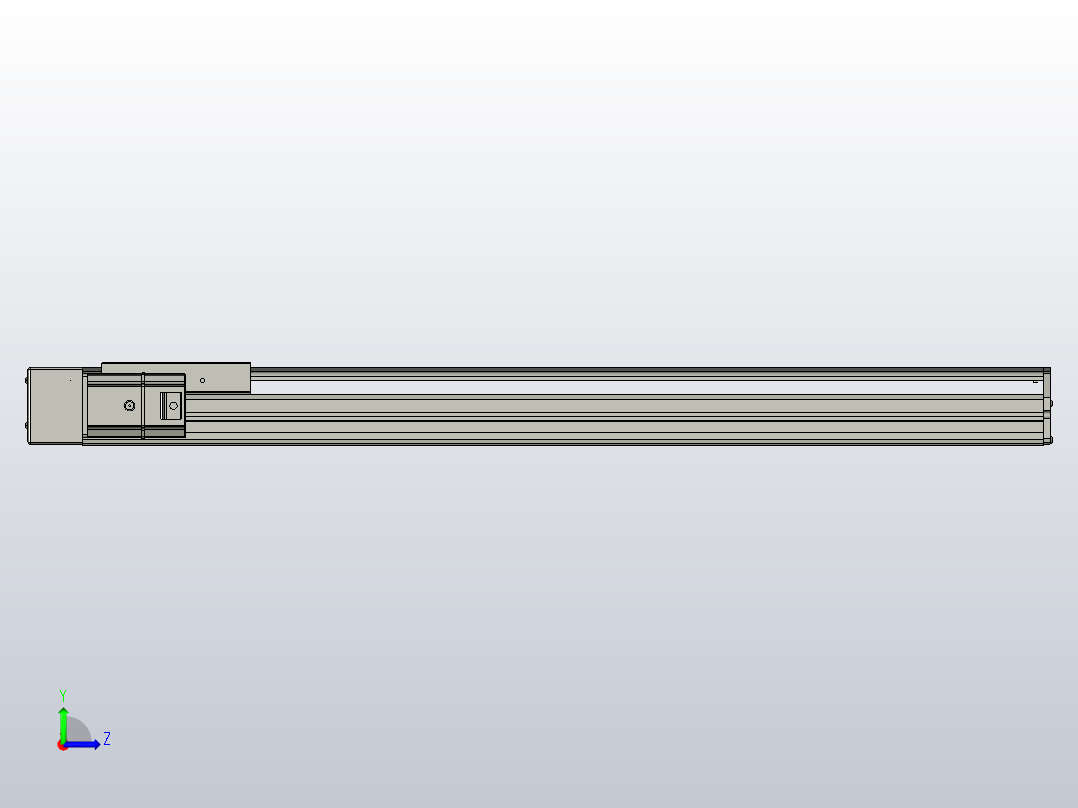 SYS14-700-BL-200W滚珠花健、支撑座、滚珠丝杠、交叉导轨、直线模组.STEP左视图