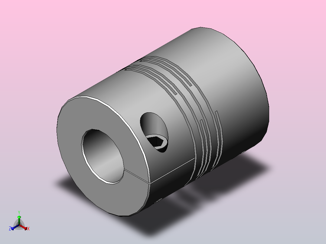 LK7系列 夹紧螺丝固定平行式（弹性联轴器）[SLK7-C32]正等轴测图