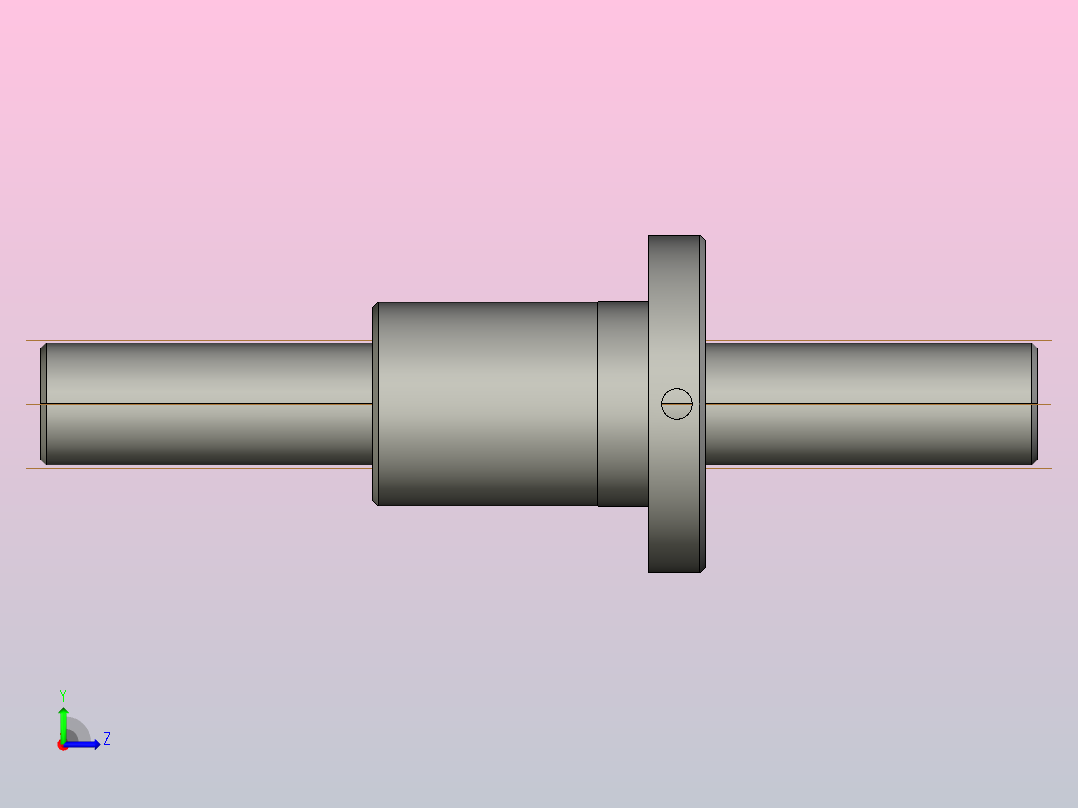 FFB2506-2滚珠丝杆3D模型左视图