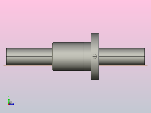 FFB2506-2滚珠丝杆3D模型左视缩略图