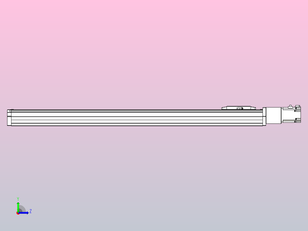 滚珠丝杠直线轴内置导轨TPA-GCR-80-1610C-L800-M-M40-N3左视图