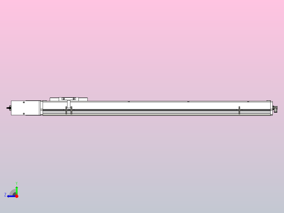 SCM14-850-R滚珠花健、支撑座、滚珠丝杠、交叉导轨、直线模组右视图