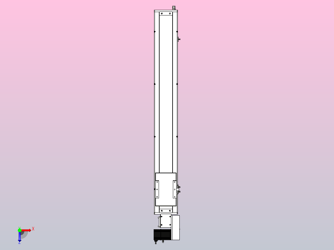 SCM14-850-R滚珠花健、支撑座、滚珠丝杠、交叉导轨、直线模组俯视图