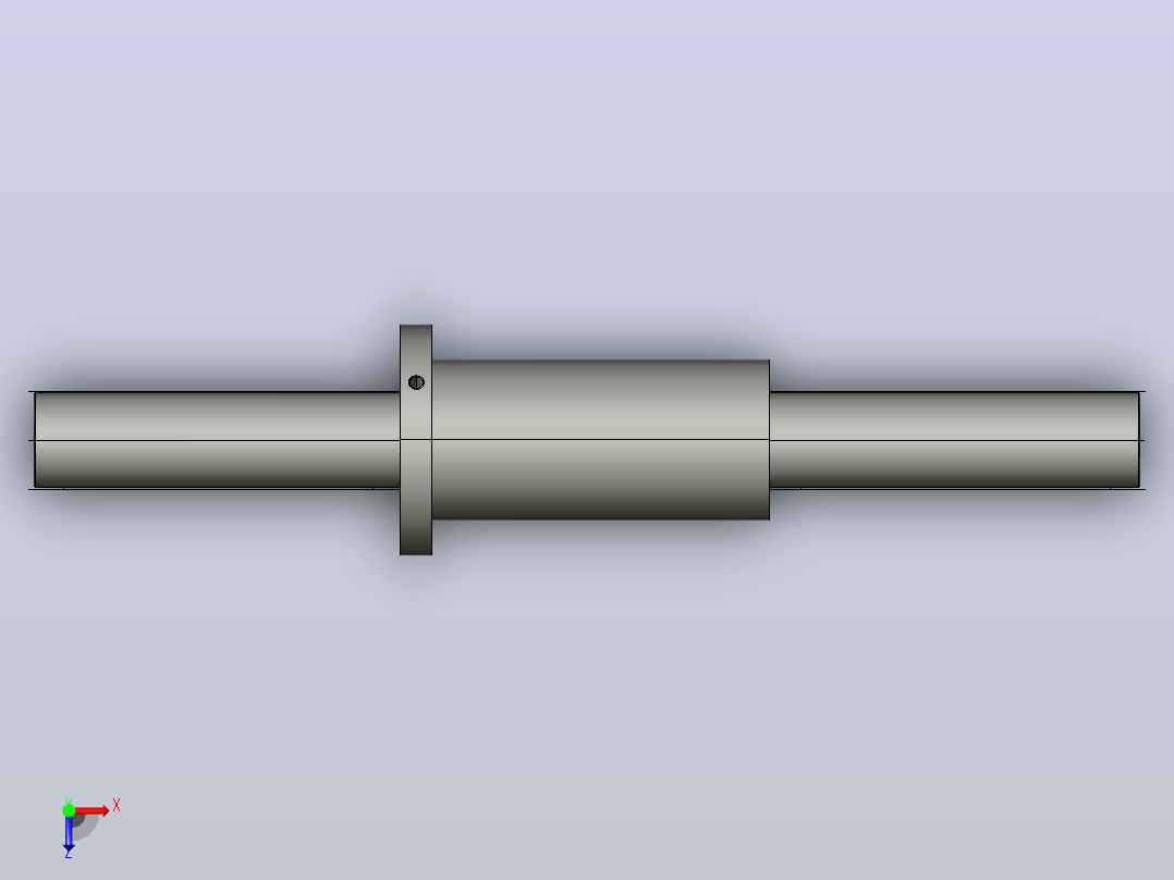 DKF5030-5滚珠丝杆3D模型俯视图