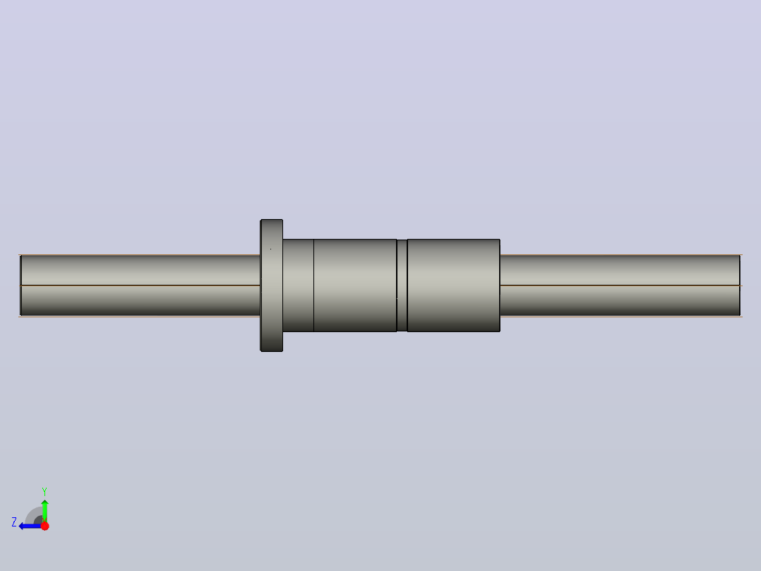 FFZD8020-4滚珠丝杆3D模型右视图