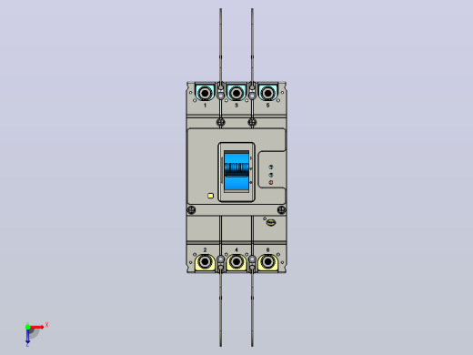 NM5LE-400 3P剩余电流动作断路器三维模型202401俯视缩略图