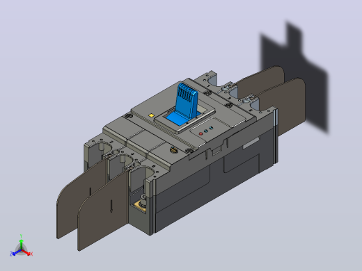 NM5LE-400 3P剩余电流动作断路器三维模型202401正等轴测缩略图