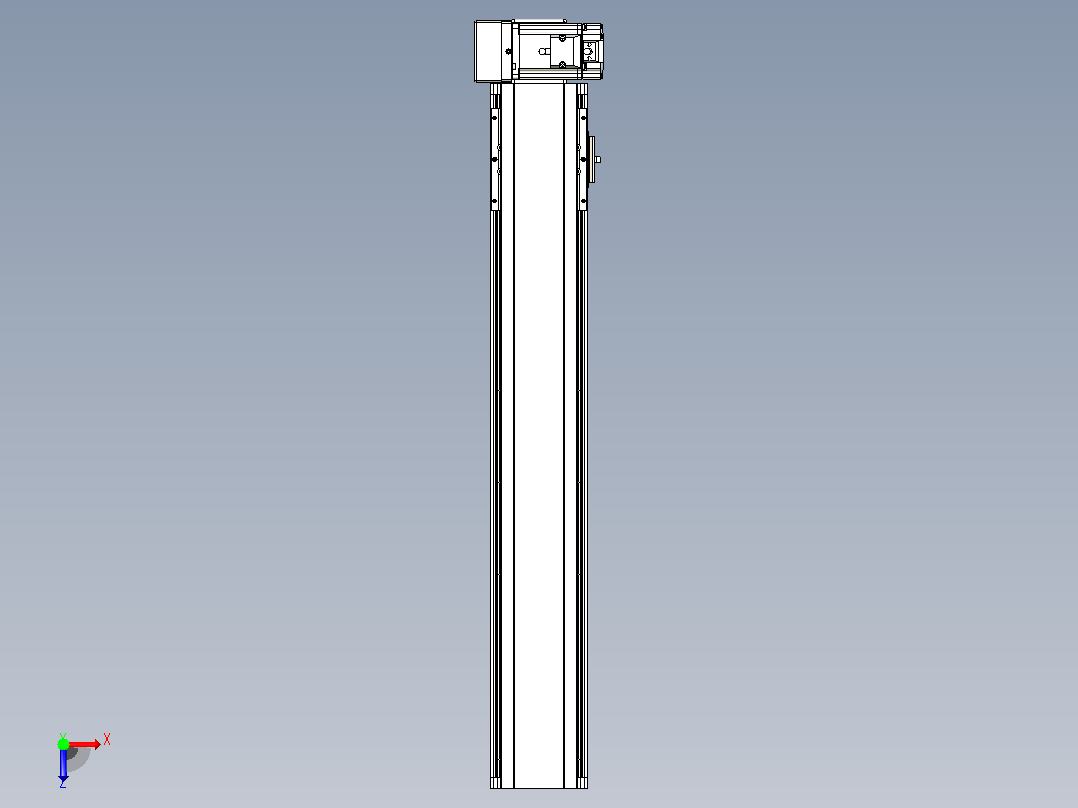 皮带直线轴半封闭可选导轨TPA-HNB-105D-90-L550-RU-Y-P20-N3俯视图