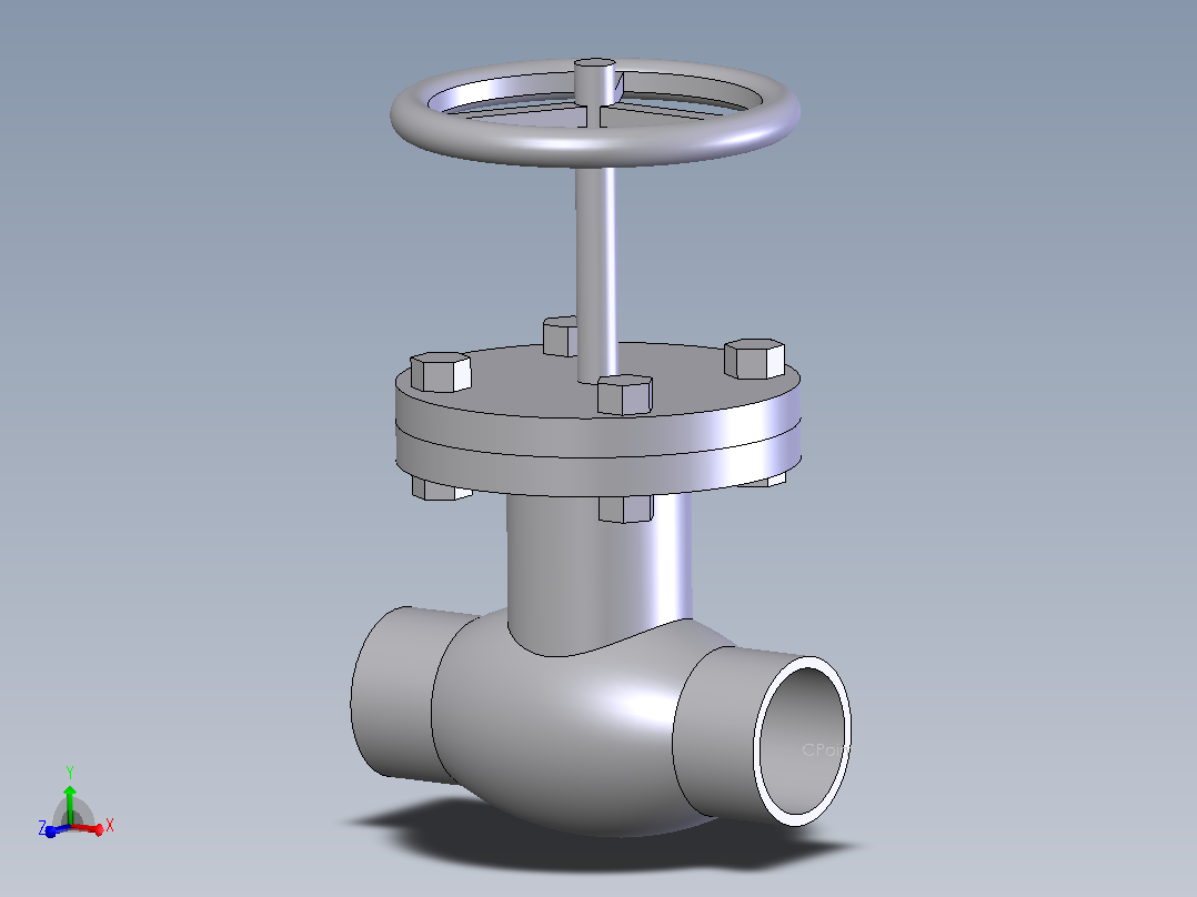 globe valve (asme b16.34) bw -150-2500阀主视图