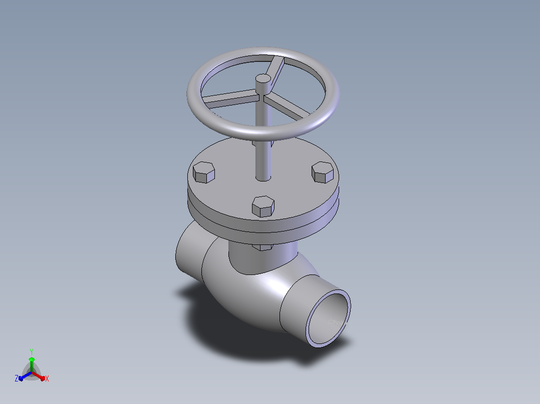 globe valve (asme b16.34) bw -150-2500阀正等轴测图