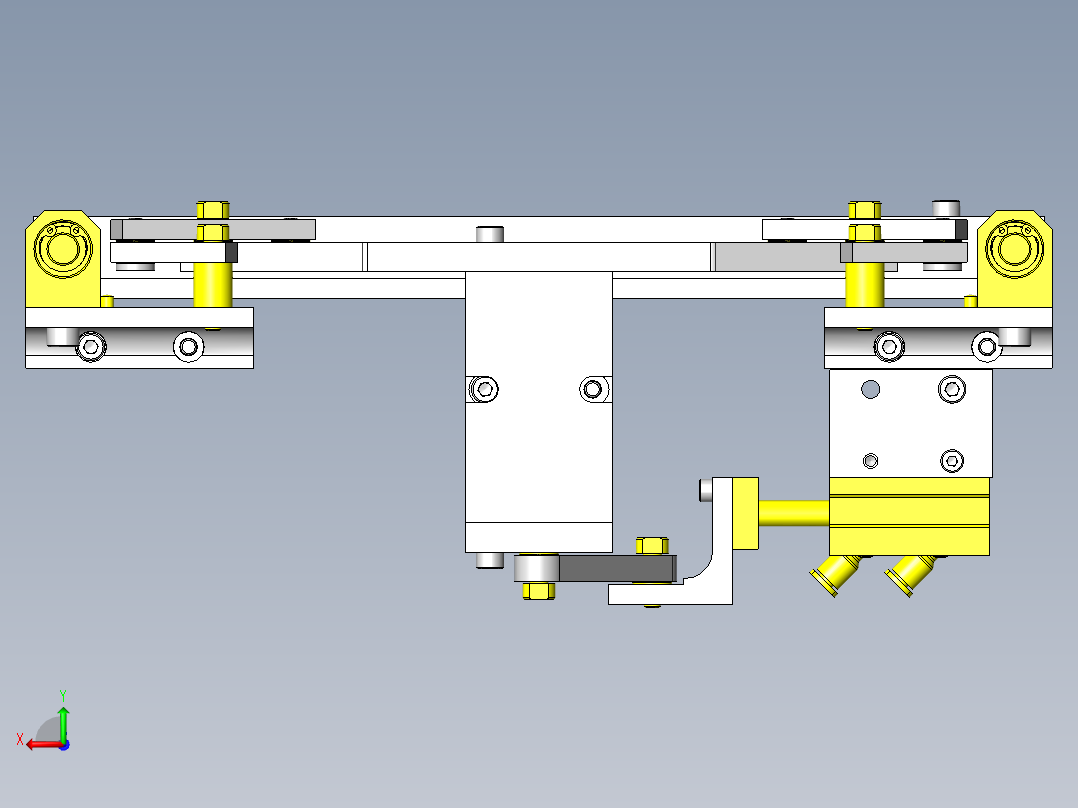 缩放仪式定心机构后视图