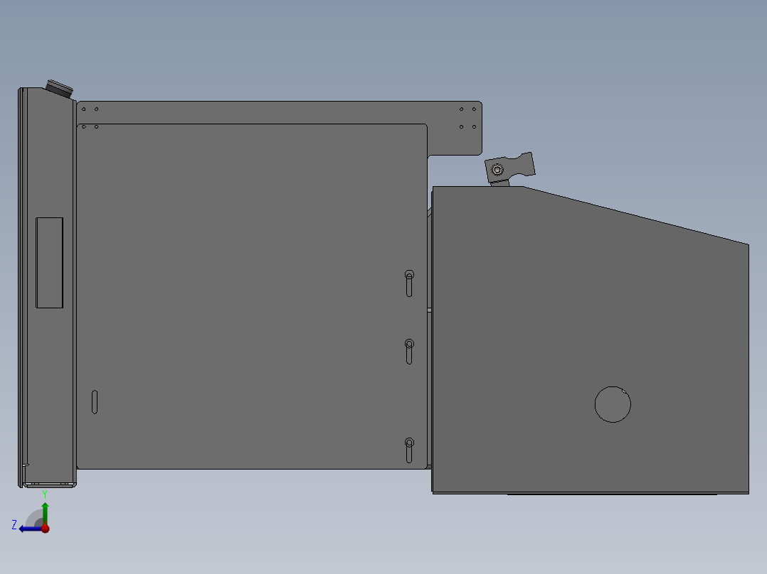 测试电路板用的双针床设备（含工程图sw17可编辑+cad）右视图