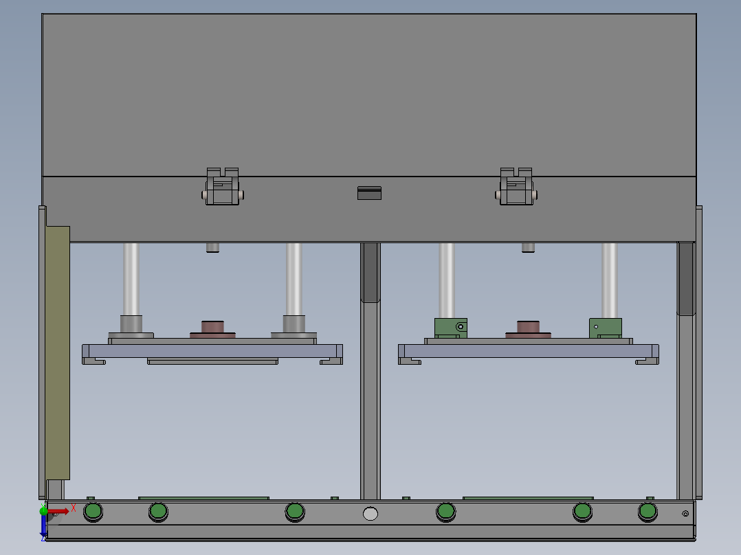 测试电路板用的双针床设备（含工程图sw17可编辑+cad）俯视图