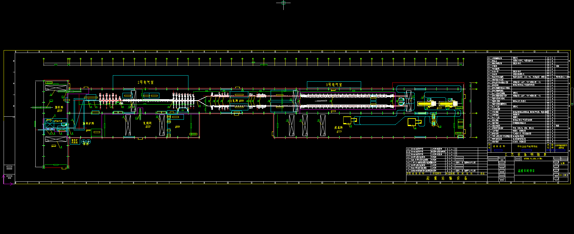 某轧钢厂高线车间平面布置图