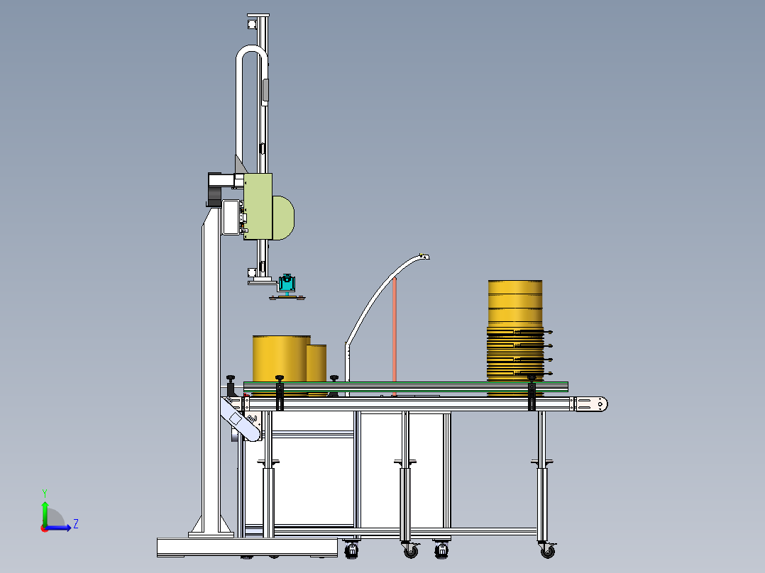 坐标机械手图纸自动上下料3d图纸左视图