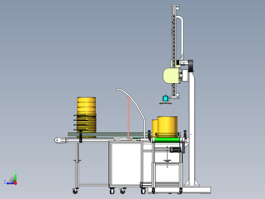 坐标机械手图纸自动上下料3d图纸右视缩略图