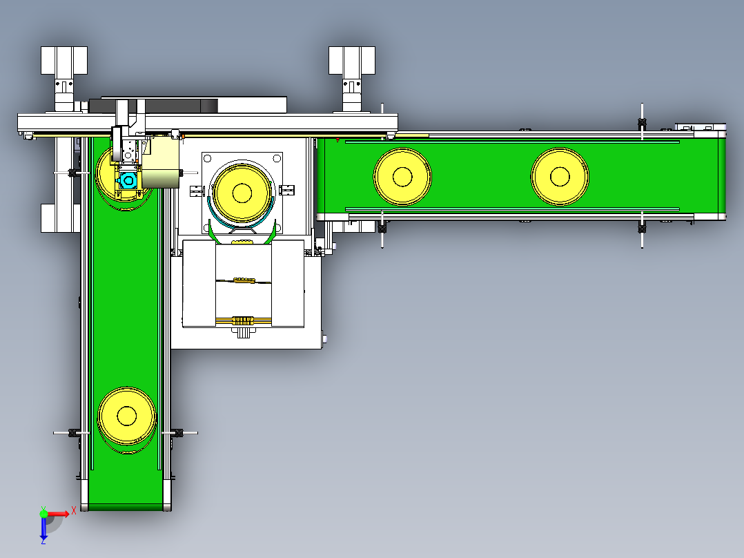 坐标机械手图纸自动上下料3d图纸俯视图