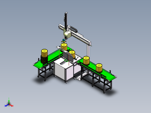 坐标机械手图纸自动上下料3d图纸正等轴测缩略图