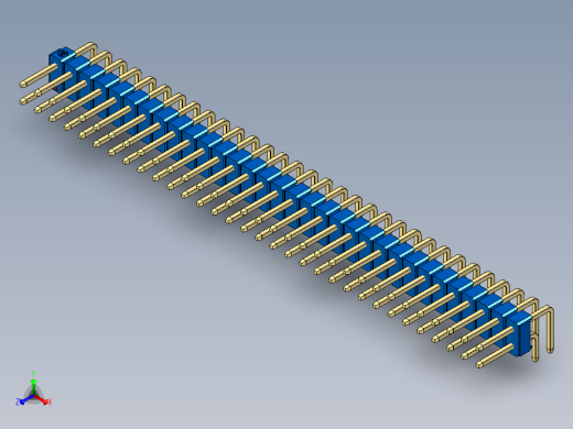 彩色公排针 100mil 2.54mm 系列-DS1022_blue_2x32p_100mil_TypeD_rev1.0