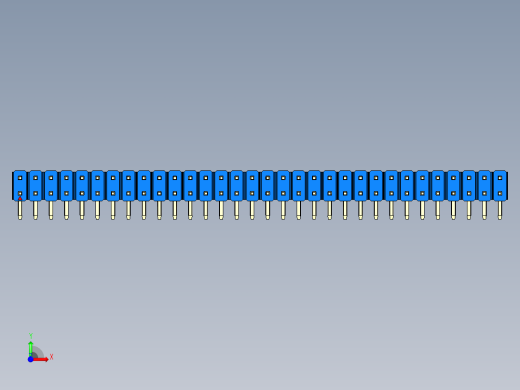 彩色公排针 100mil 2.54mm 系列-DS1022_blue_2x32p_100mil_TypeD_rev1.0前视缩略图