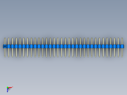 彩色公排针 100mil 2.54mm 系列-DS1022_blue_2x32p_100mil_TypeD_rev1.0俯视缩略图