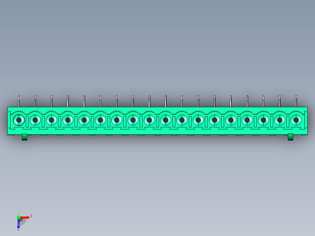 DEGSON 2EDG 系列 5.0mm 可插拔接线端子组-2EDGA-5.0-18P-14-00AH俯视图