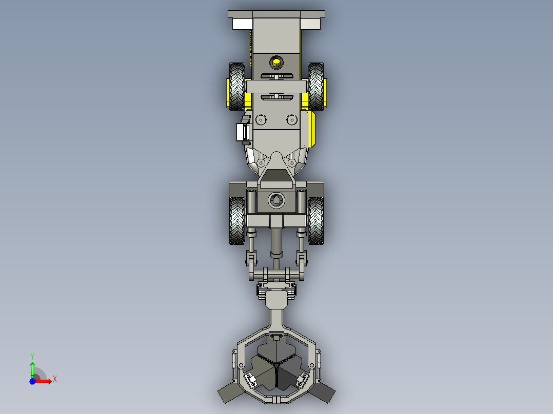 树木移栽机结构设计前视图