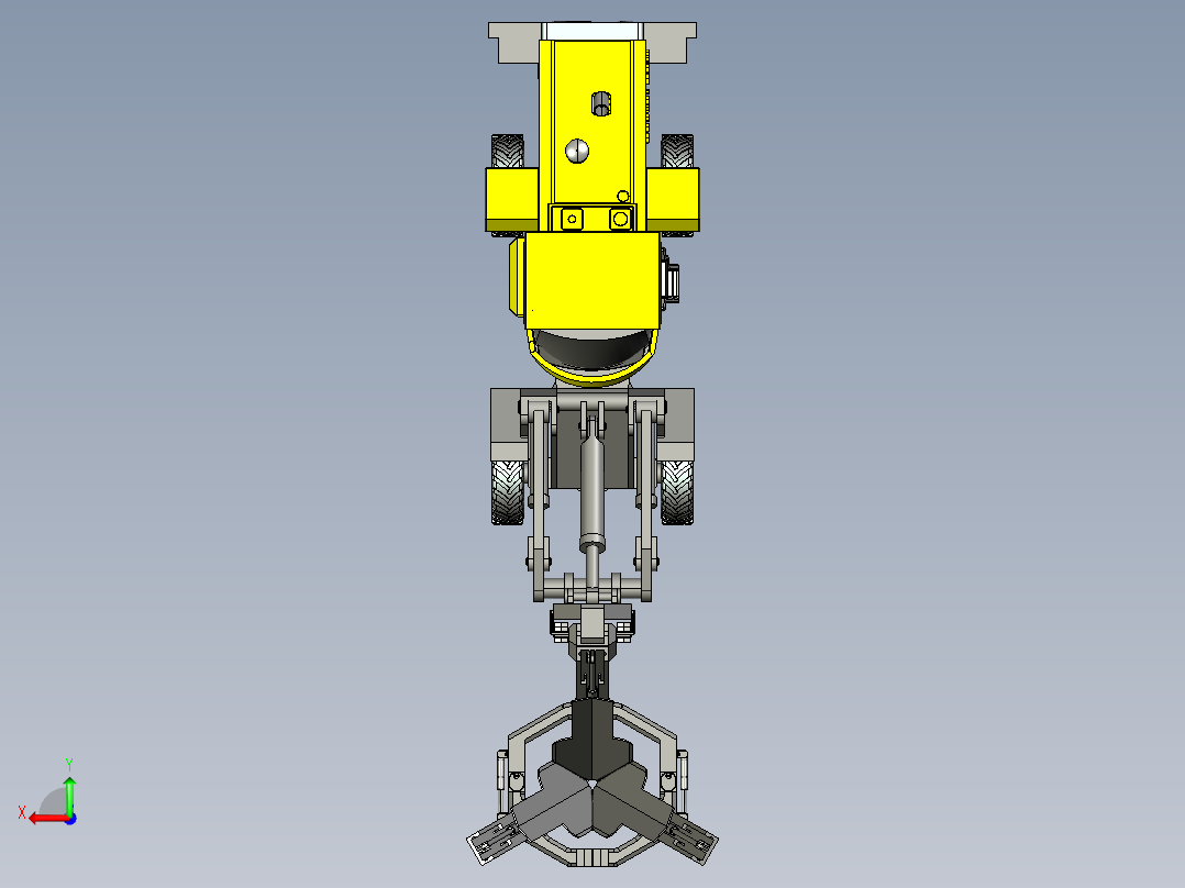 树木移栽机结构设计后视图