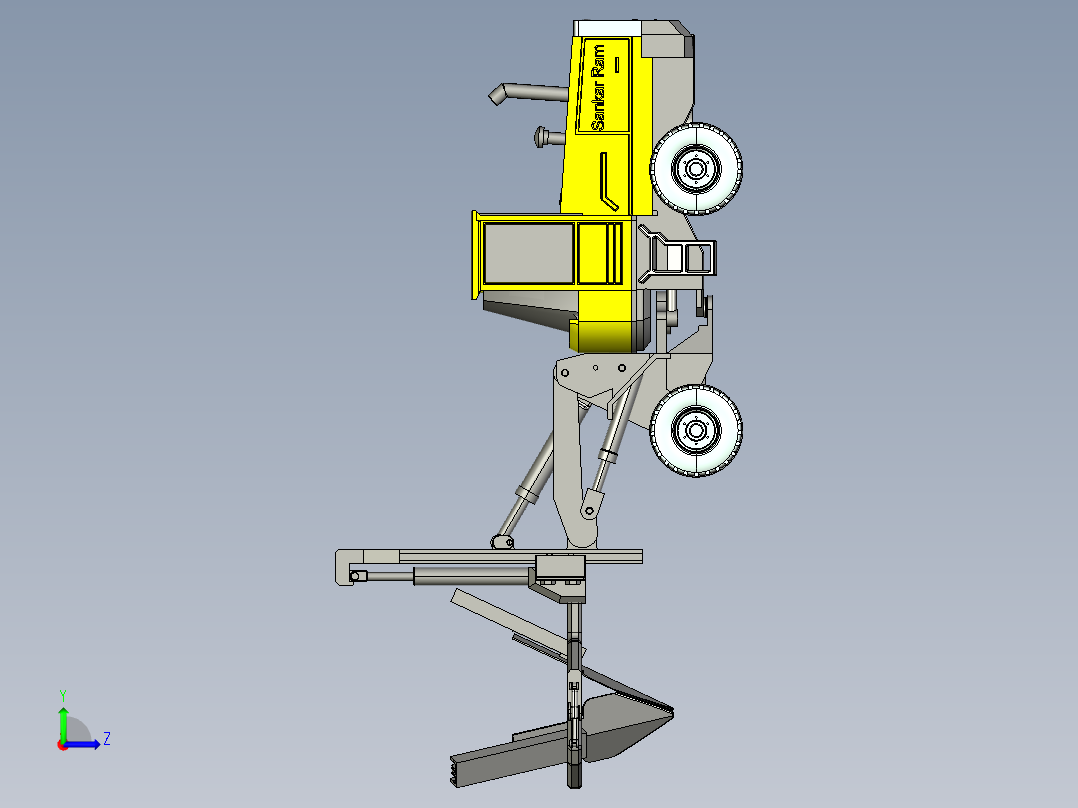 树木移栽机结构设计左视图