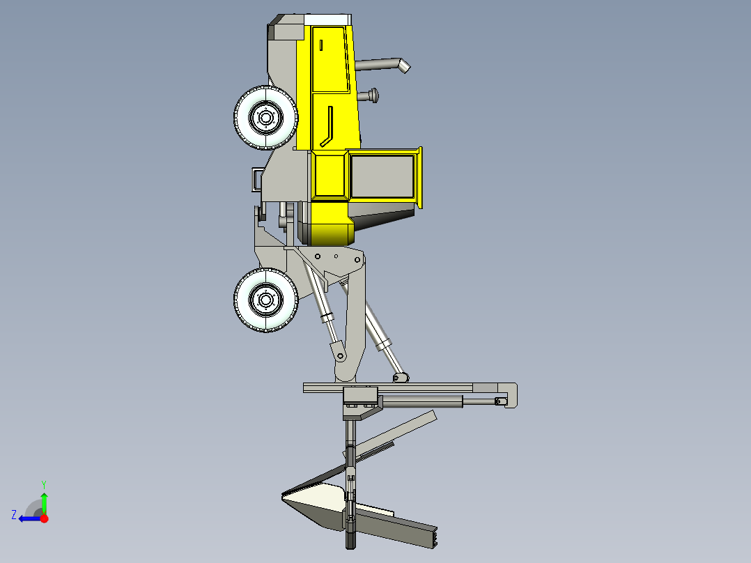 树木移栽机结构设计右视图